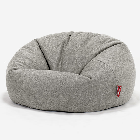Pouf Divano, Sacco - Tessuto in Lana Interalli Argento 01