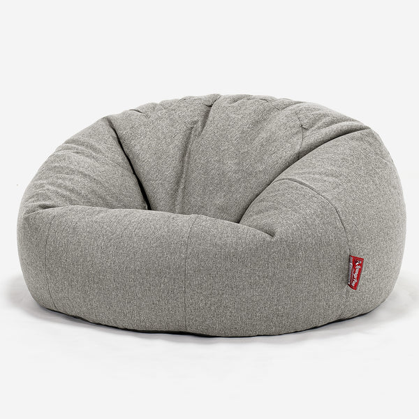 Pouf Divano, Sacco - Tessuto in Lana Interalli Argento 01