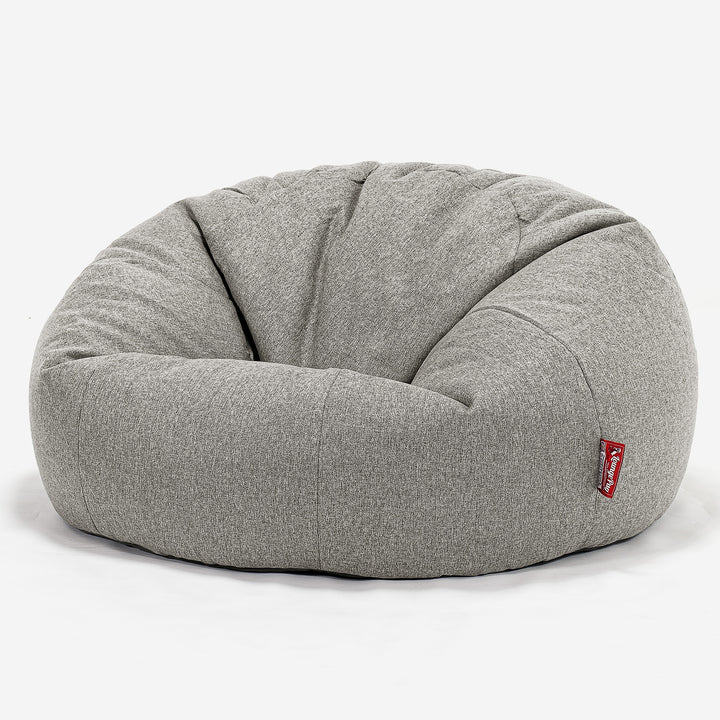 Pouf Divano, Sacco - Tessuto in Lana Interalli Argento 01