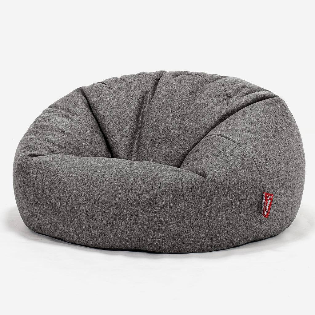 Pouf Divano, Sacco - Tessuto in Lana Interalli Grigio 01