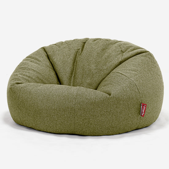 Pouf Divano, Sacco - Tessuto in Lana Interalli Lime 01