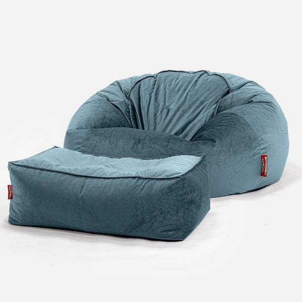 Pouf Divano, Sacco - Velluto Alzavola 01
