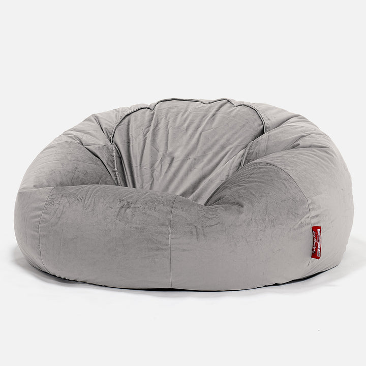 Pouf Divano, Sacco - Velluto Argento 01