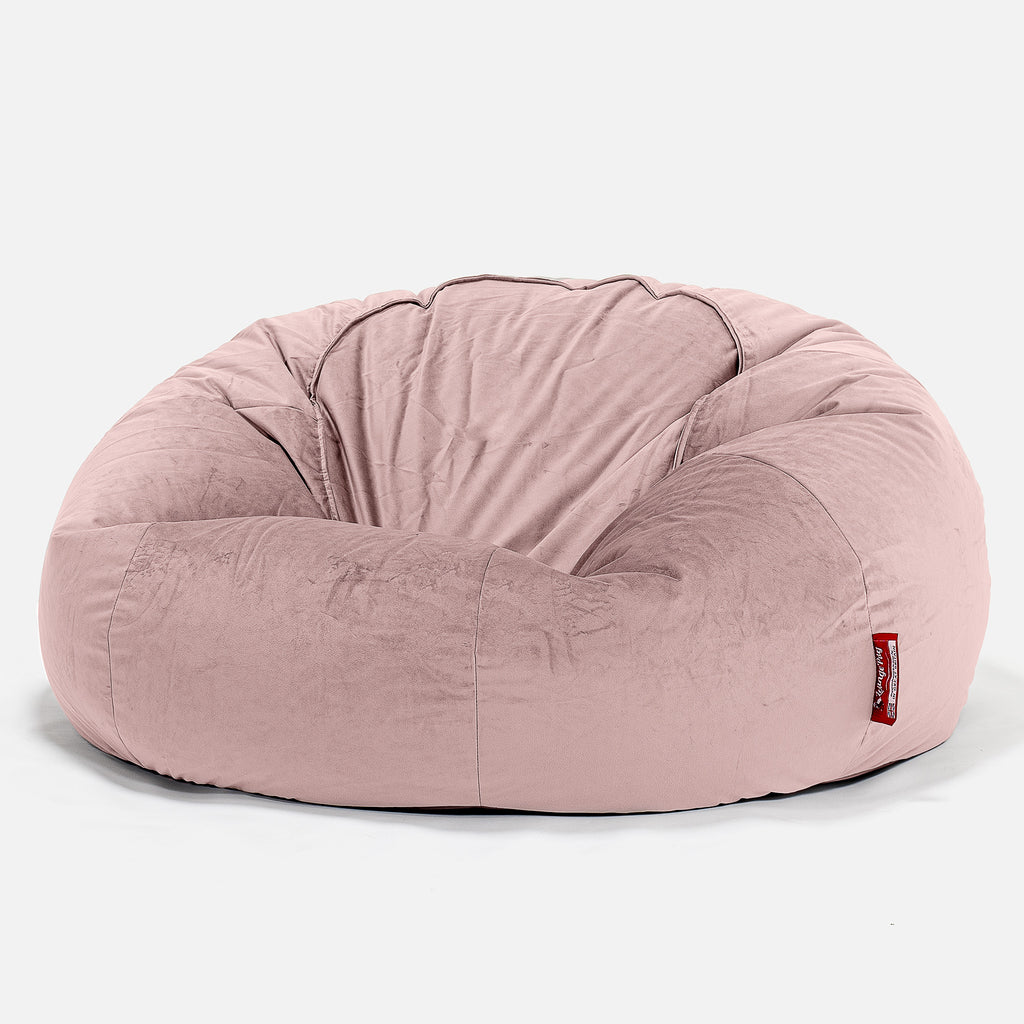 Pouf Divano, Sacco - Velluto Rosa 01