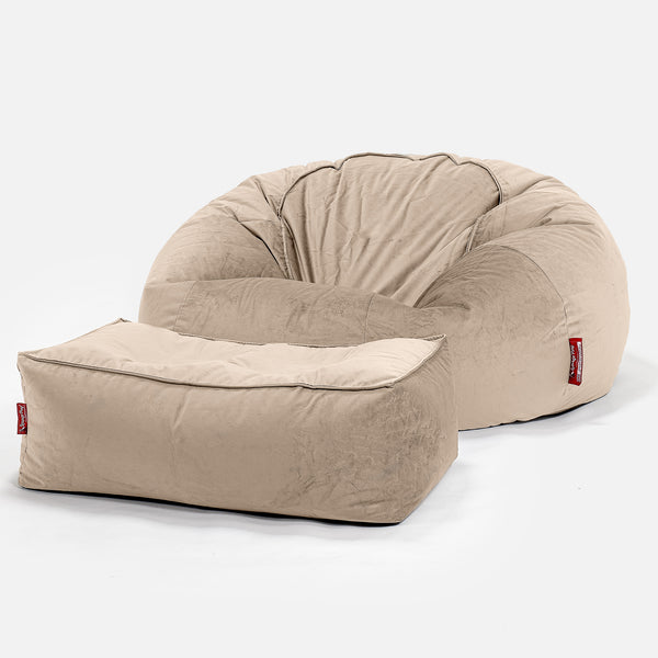 Pouf Divano, Sacco - Velluto Visone 01