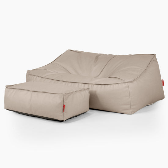 Pouf Divano Sloucher - Pelle Vegana Avorio 02