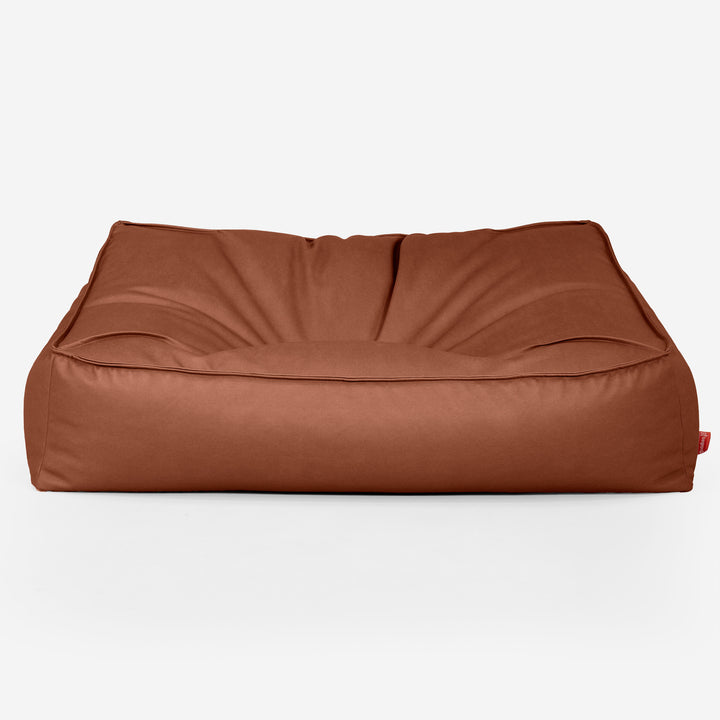Pouf Divano Sloucher - Pelle Vegana Castagno 01