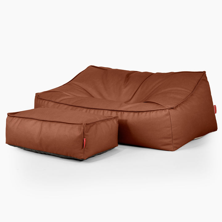 Pouf Divano Sloucher - Pelle Vegana Castagno 02