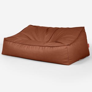 Pouf Divano Sloucher - Pelle Vegana Castagno