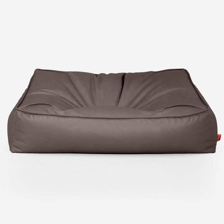 Pouf Divano Sloucher - Pelle Vegana Cioccolato 01