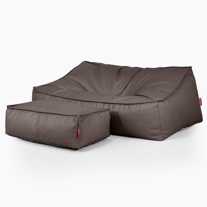 Pouf Divano Sloucher - Pelle Vegana Cioccolato 02