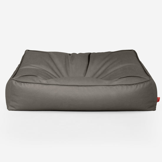 Pouf Divano Sloucher - Pelle Vegana Grigio 01
