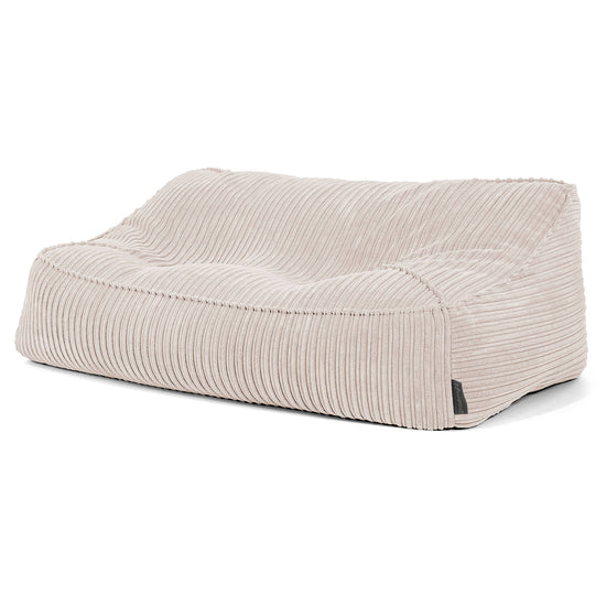 Pouf Divano Sloucher - Velluto a Coste Avorio 02