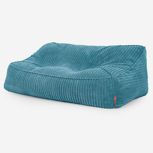 Pouf Divano Sloucher - Velluto a Coste Egeo Blu