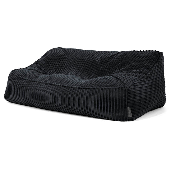 Pouf Divano Sloucher - Velluto a Coste Nero 02