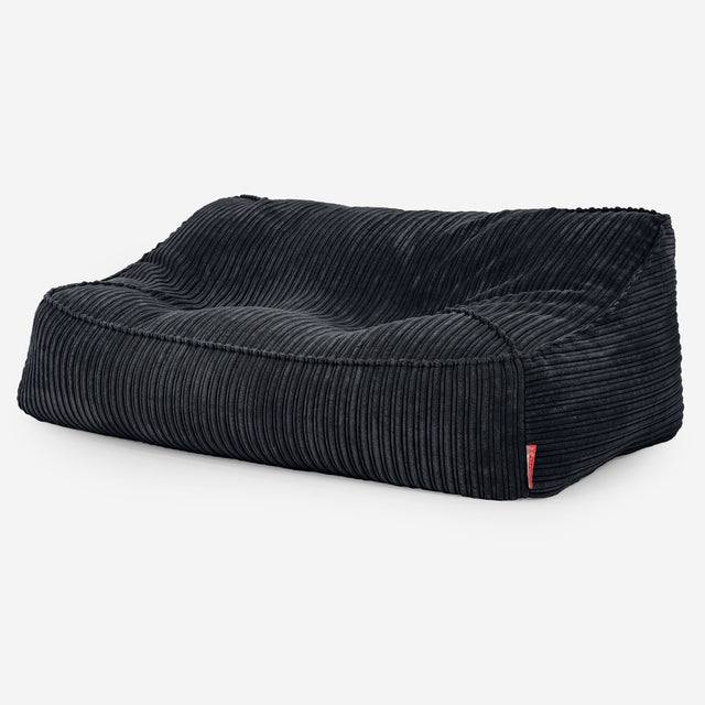 Pouf Divano Sloucher - Velluto a Coste Nero 03