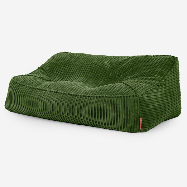 Pouf Divano Sloucher - Velluto a Coste Verde Foresta 03