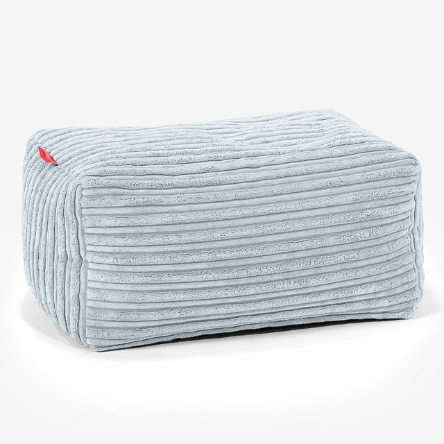 Pouf Poggiapiedi - Velluto a Coste Bebè Blu 01