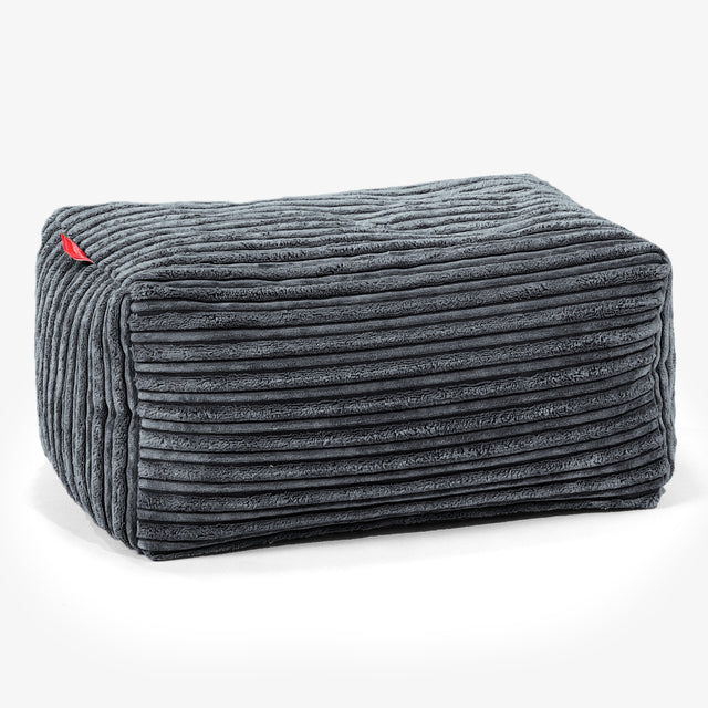 Pouf Poggiapiedi - Velluto a Coste Ardesia 01