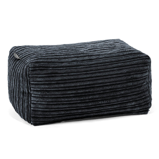 Pouf Poggiapiedi - Velluto a Coste Nero 01