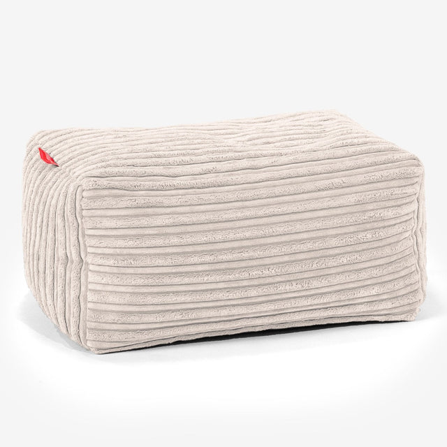 Pouf Poggiapiedi - Velluto a Coste Avorio 01