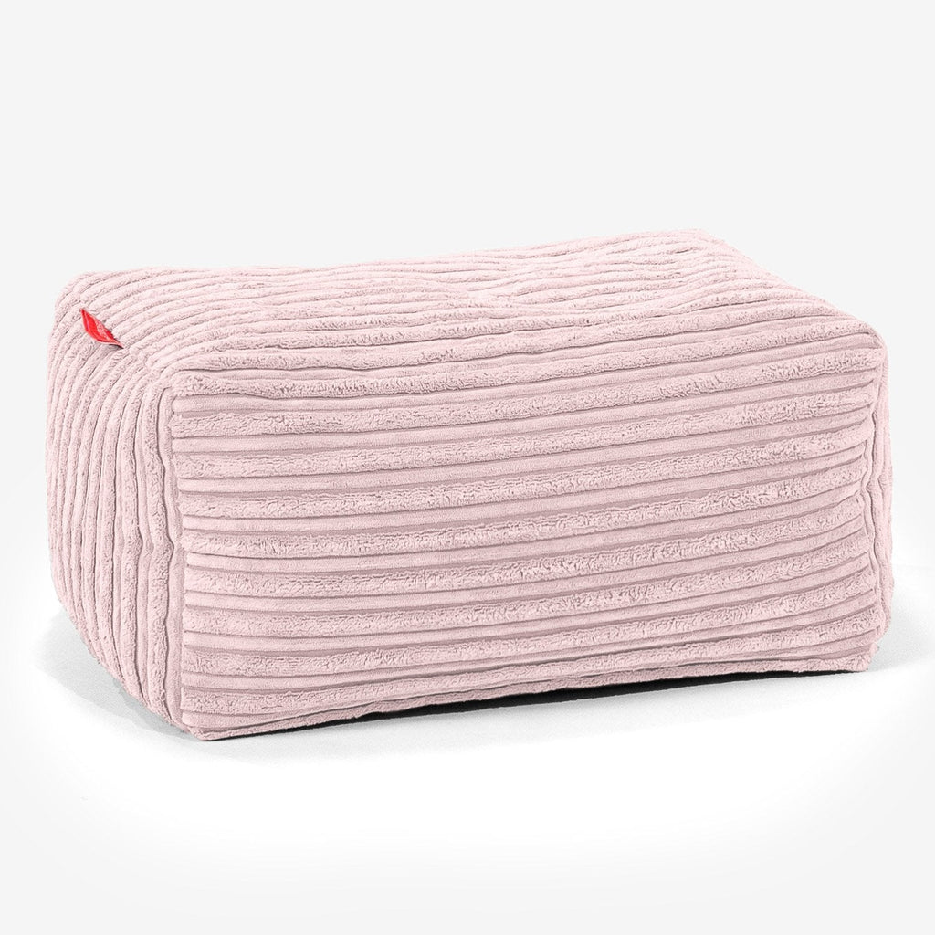 Pouf Poggiapiedi - Velluto a Coste Rosa Cipria 01