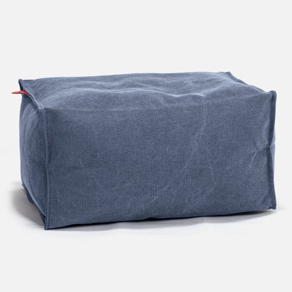 Pouf Poggiapiedi - Denim Effetto Consumato Navy 01