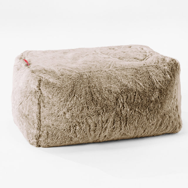 Pouf Poggiapiedi - Eco-pelliccia di Coniglio Marrone dorato 01