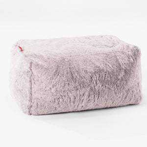 Poggiapiedi Piccolo - Eco-pelliccia di Coniglio Rosa Antico