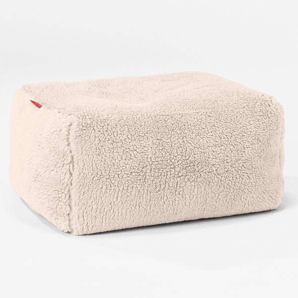 Pouf Poggiapiedi - Eco-pelliccia Orsacchiotto Panna 01