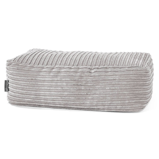 Pouf Poggiapiedi Gigante - Velluto a Coste Alluminio Argento 01