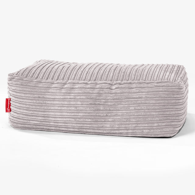 Pouf Poggiapiedi Gigante - Velluto a Coste Alluminio Argento 01