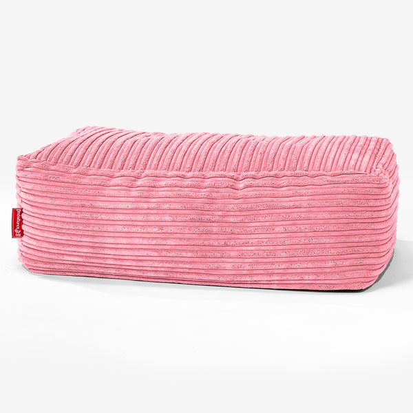 Pouf Poggiapiedi Gigante - Velluto a Coste Corallo 01