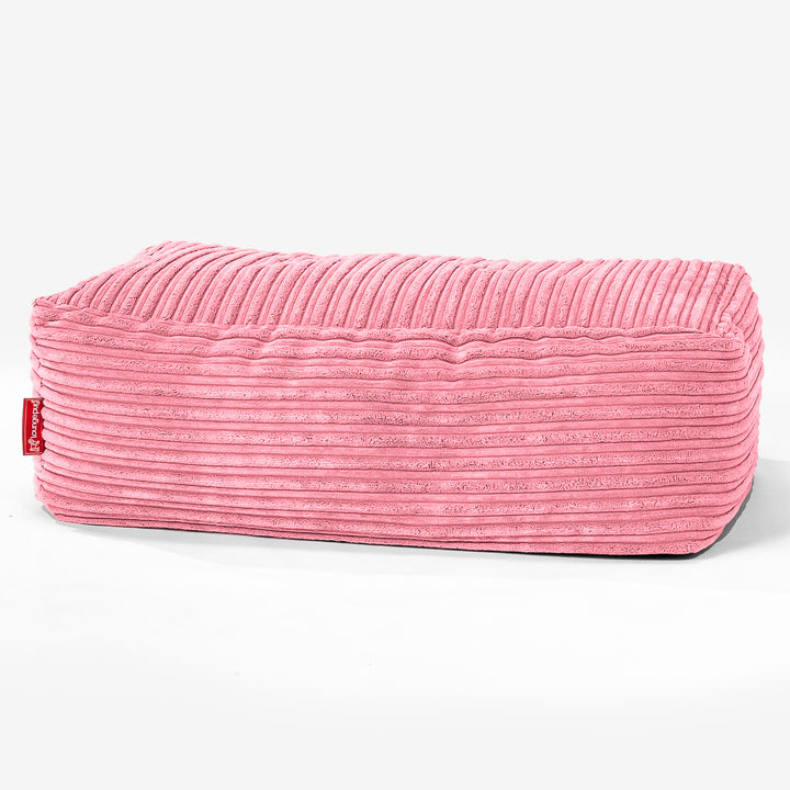 Pouf Poggiapiedi Gigante - Velluto a Coste Corallo 01