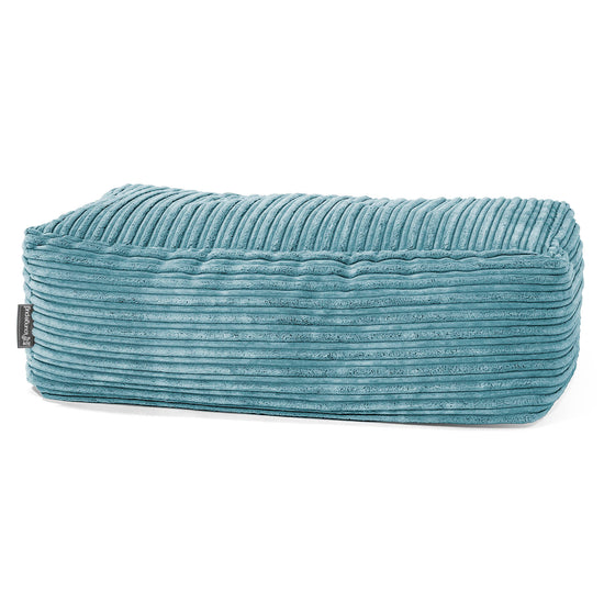 Pouf Poggiapiedi Gigante - Velluto a Coste Egeo Blu 01