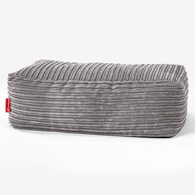 Pouf Poggiapiedi, C100L CloudSac, Imbottito Di Fiocchi Di Lattice e Poliestere - Velluto a Coste Grafite 01