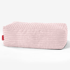 Poggiapiedi Grande - Velluto a Coste Rosa Cipria