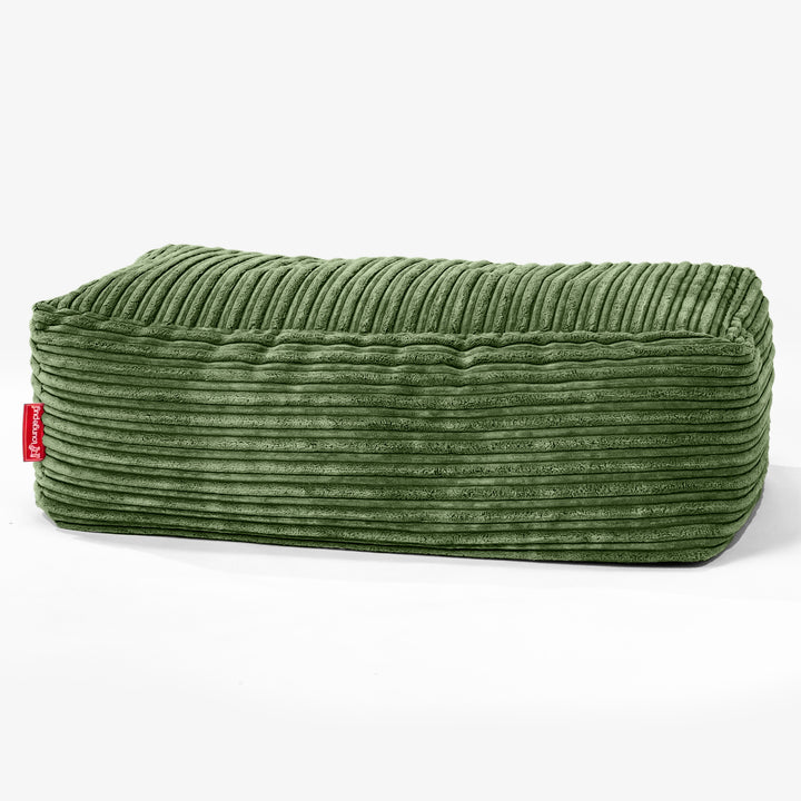 Pouf Poggiapiedi Gigante - Velluto a Coste Verde Foresta 01