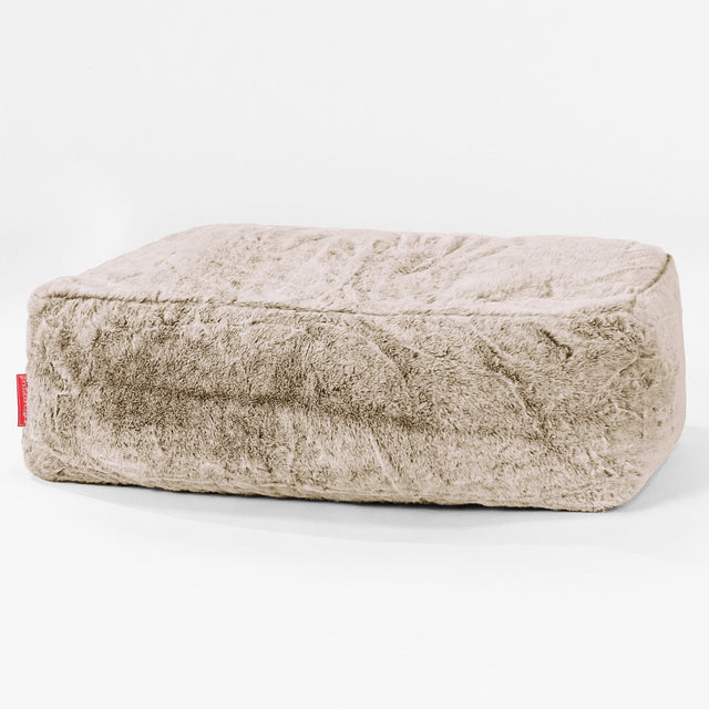 Pouf Poggiapiedi Gigante - Eco-pelliccia di Coniglio Marrone dorato 01