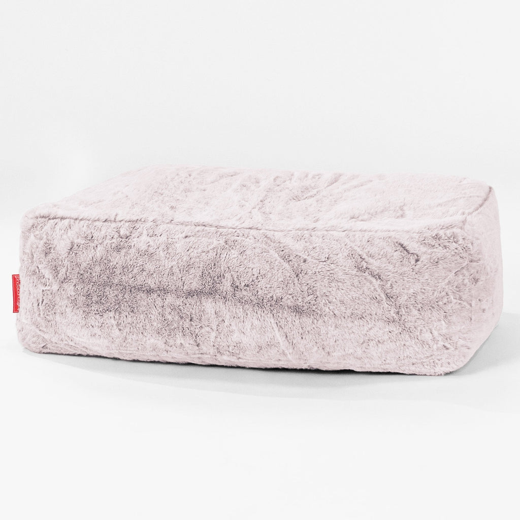 Pouf Poggiapiedi Gigante - Eco-pelliccia di Coniglio Rosa Antico 01