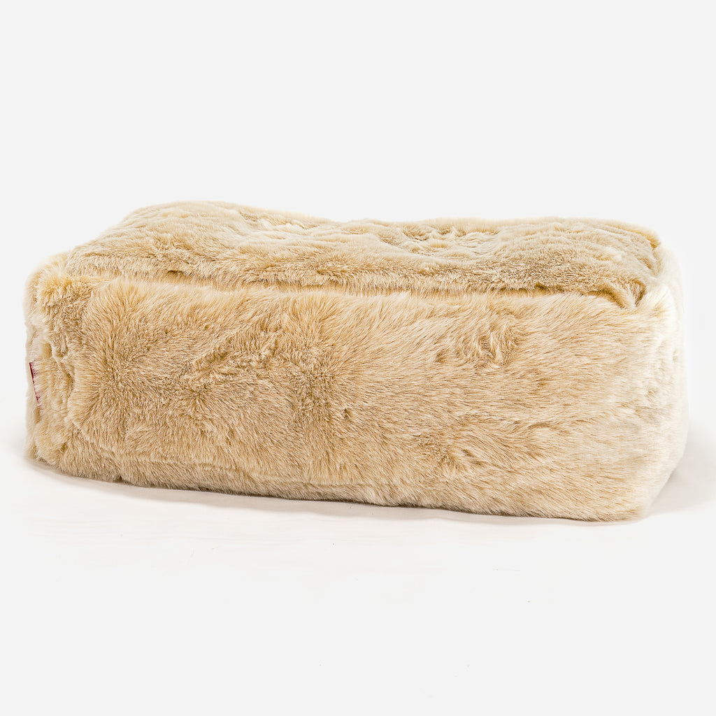 Pouf Poggiapiedi Gigante - Finta Pelliccia Bianco 01