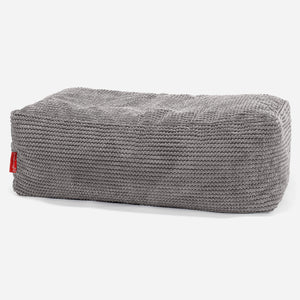 Pouf Poggiapiedi, C100L CloudSac, Imbottito Di Fiocchi Di Lattice e Poliestere - Pompon Carbone Grigio