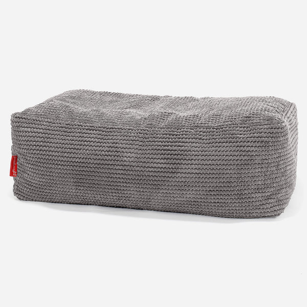 Pouf Poggiapiedi, C100L CloudSac, Imbottito Di Fiocchi Di Lattice e Poliestere - Pompon Carbone Grigio 01