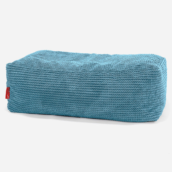 Pouf Poggiapiedi, C100L CloudSac, Imbottito Di Fiocchi Di Lattice e Poliestere - Pompon Egeo Blu 01