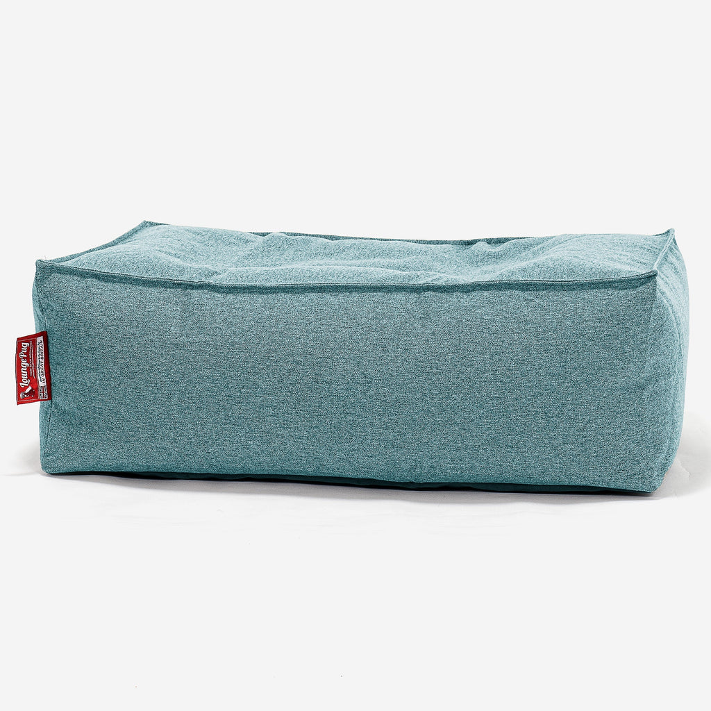 Pouf Poggiapiedi, C100L CloudSac, Imbottito Di Fiocchi Di Lattice e Poliestere - Tessuto in Lana Interalli Acqua 01