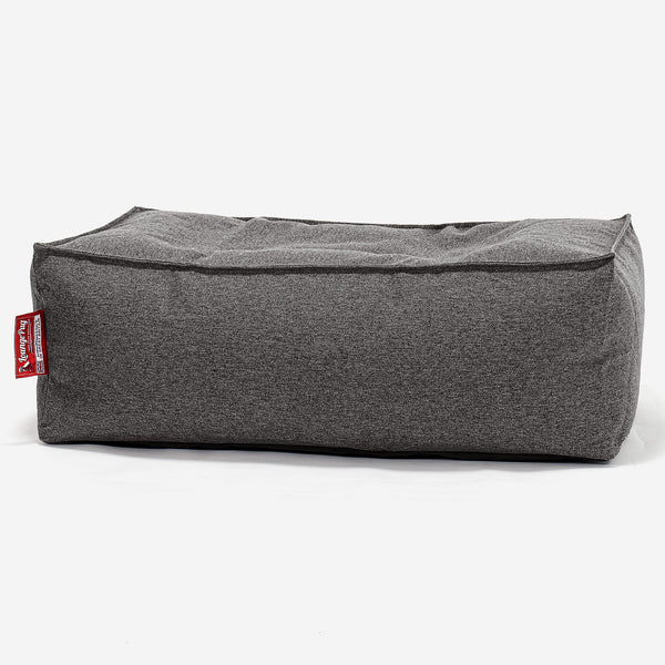 Pouf Poggiapiedi Gigante - Tessuto in Lana Interalli Grigio 01