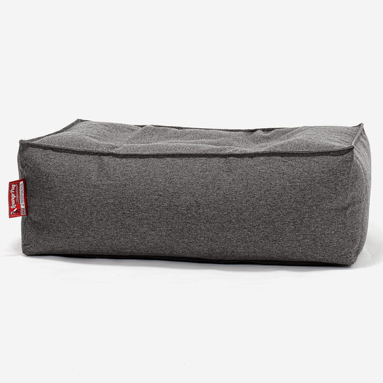 Pouf Poggiapiedi, C100L CloudSac, Imbottito Di Fiocchi Di Lattice e Poliestere - Tessuto in Lana Interalli Grigio 01