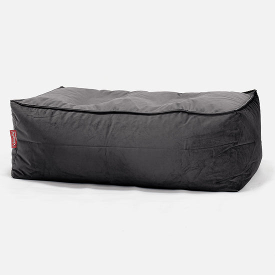 Pouf Poggiapiedi, C100L CloudSac, Imbottito Di Fiocchi Di Lattice e Poliestere - Velluto Grafite 01