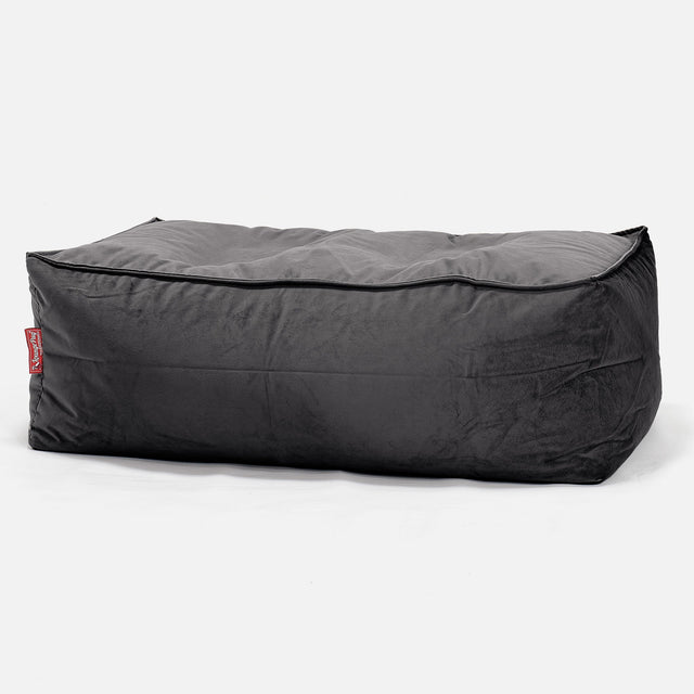 Pouf Poggiapiedi, C100L CloudSac, Imbottito Di Fiocchi Di Lattice e Poliestere - Velluto Grafite 01