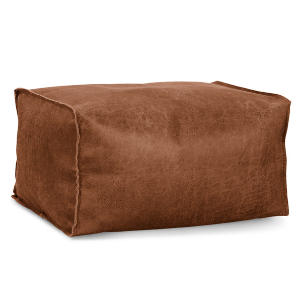 Pouf Poggiapiedi - Pelle Effetto Vintage Tenné 01